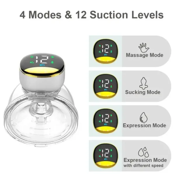 tire lait électrique portable intelligent avec écran LED et plusieurs modes d’aspiration – idéal pour les mamans au Maroc