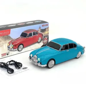 Voiture enceinte Bluetooth WS-596 rétro couleur bleue