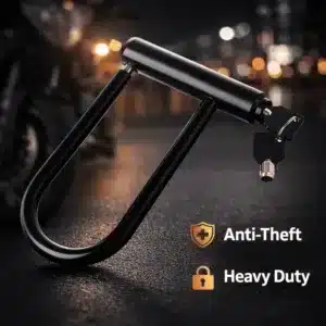Antivol moto en U noir en acier renforcé avec clés, haute sécurité anti-vol