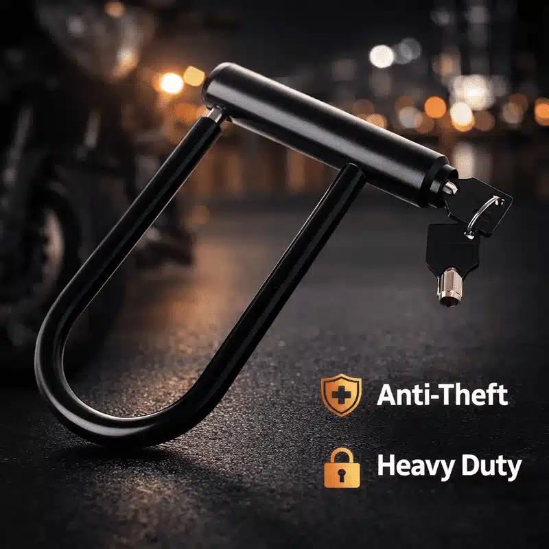 antivol-moto-en-u-haute-securite Antivol moto en U noir en acier renforcé avec clés, haute sécurité anti-vol