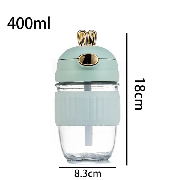 Bouteilles à eau élégantes 400 ml avec couvercle doré et paille intégrée