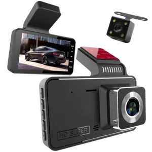 Caméra de voiture HD double objectif avec écran intégré et vision nocturne