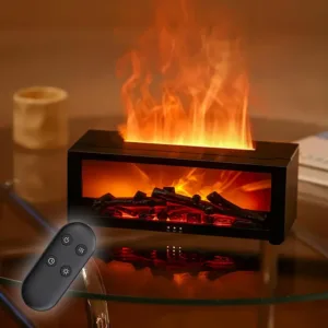 Diffuseur et humidificateur effet cheminée avec flamme LED – Babouti.ma