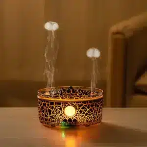 diffuseur huiles essentielles effet braises LED avec brume et lumière colorée pour ambiance relaxante au Maroc