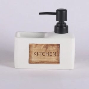Distributeur de savon en céramique avec compartiment éponge noir – Babouti.ma