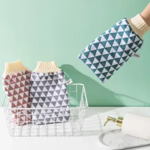 Gant exfoliant vert pour le bain, nettoyage et soin du corps