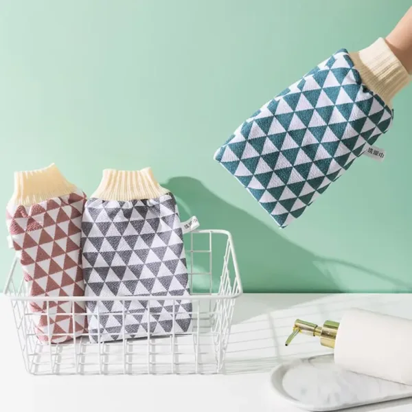 Gant exfoliant vert pour le bain, nettoyage et soin du corps