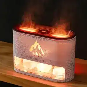 humidificateur air avec LED et pierres de sel, design moderne pour bien-être et purification de l'air au Maroc