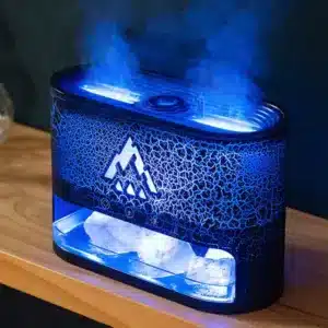 humidificateur air avec LED et pierres de sel, design moderne pour bien-être et purification de l'air au Maroc