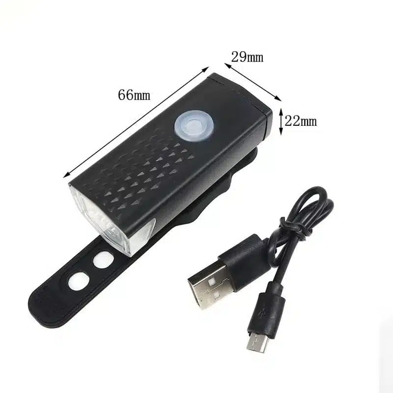 lampe-avant-velo-led-rechargeable-casablanca Lampe avant LED rechargeable pour vélo – étanche, légère, montage facile – sécurité vélo nuit Maroc