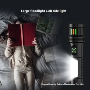 Lampe torche LED rechargeable puissante avec éclairage latéral COB