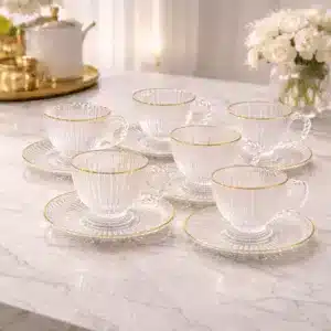 Lot de 6 tasses et soustasses