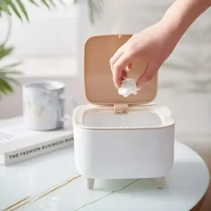Mini poubelle de bureau design avec couvercle à pression – Babouti.ma