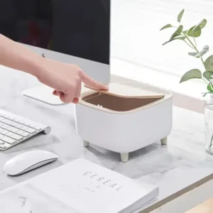Mini poubelle de bureau design avec couvercle à pression – Babouti.ma
