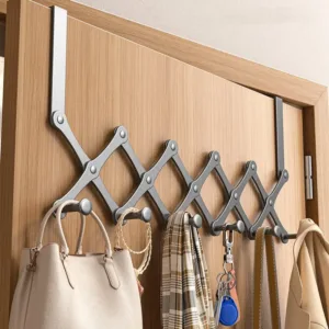 Porte manteau extensible à suspendre sur porte avec crochets en aluminium