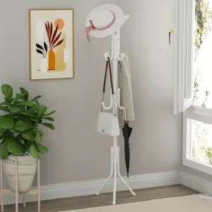Porte manteaux sur pied en métal disponibles en noir, blanc, bleu et rose – design moderne et stable au Maroc