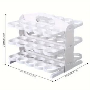 1️⃣ Support rangement œufs empilable 3 niveaux 30 pièces pour réfrigérateur – Maroc