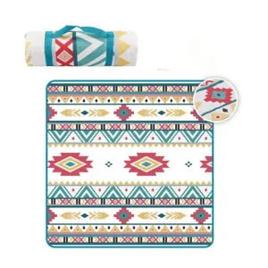 Tapis pique nique pliable avec motifs ethniques, impermeable et matelasse, ideal pour plage camping ou parc