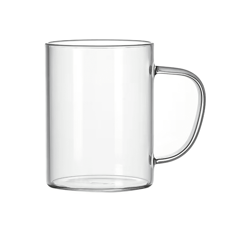 H98657b2458b246d1af994f22561301cej Tasse transparente en verre avec poignée simple