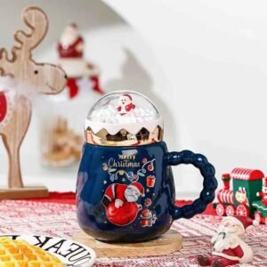 Tasse de noël avec couvercle boule à neige