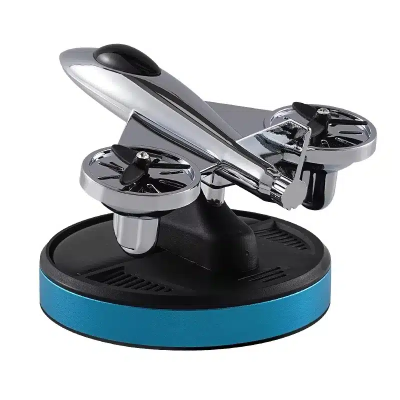 desodorisant-voiture-avion-rotatif-solaire-bleu Désodorisant voiture avion rotatif solaire