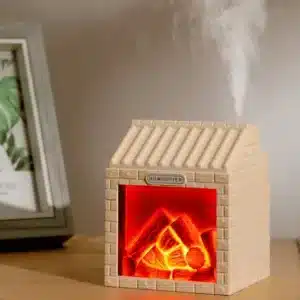 Humidificateur cheminée maison avec effet flamme LED