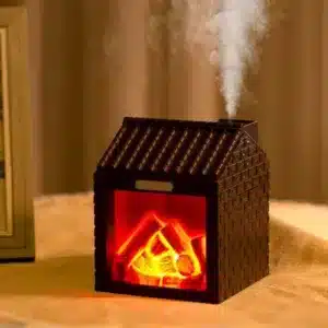 Humidificateur cheminée maison avec effet flamme LED