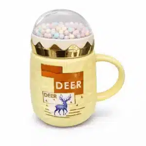 mug céramique design cerf avec couvercle