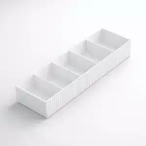 Organiseur de tiroir 5 compartiments blanc en plastique rigide