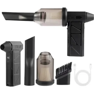 Souffleur d’air électrique et mini aspirateur sans fil avec accessoires et câble USB