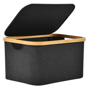 Panier de rangement en bambou avec couvercle