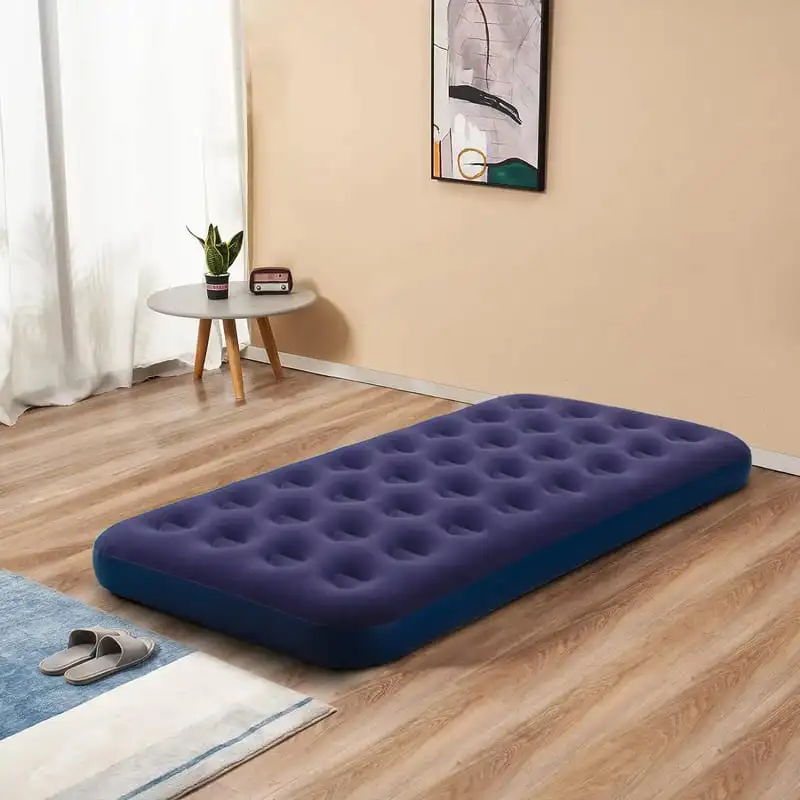 matelas-gonflable-confortable-bleu-marin matelas gonflable une place bleu