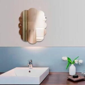 Miroir adhésif en plastique motif fleur