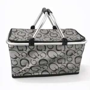 panier isotherme pliable avec poignées aluminium pour pique-nique