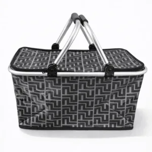 panier isotherme pliable avec poignées aluminium pour pique-nique