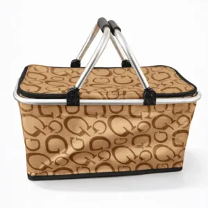 panier isotherme pliable avec poignées aluminium pour pique-nique