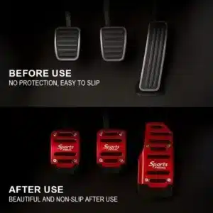 Pédales de voiture sport antidérapantes en aluminium rouge pour voiture – kit universel