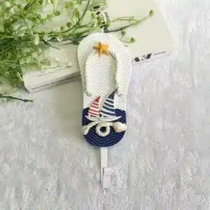 Porte manteau mural décoratif en forme de tong style marin avec crochet