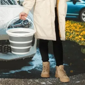 seau pliable en silicone gain de place