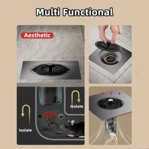 Siphon de sol anti odeur en acier inoxydable pour salle de bain