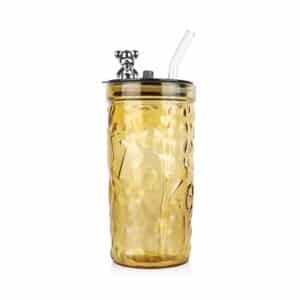 Tasse en verre couvercle ours