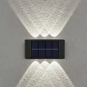 applique solaire extérieure murale led double faisceau sur mur