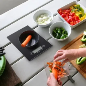Balance de cuisine électronique noire 5kg avec écran LCD
