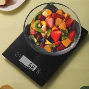 Balance de cuisine électronique noire 5kg avec écran LCD