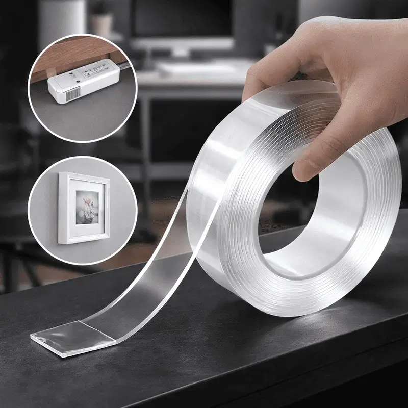 ruban-adhesif-double-face-3-metres Ruban adhésif double face transparent réutilisable et ultra résistant – Casablanca Maroc