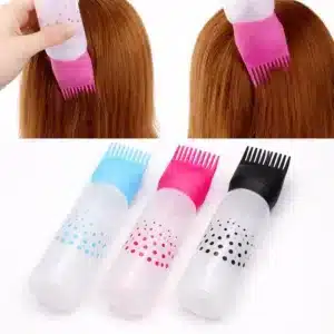 Bouteille applicateur coloration cheveux avec peigne noir pour teinture au Maroc