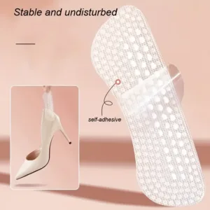 Coussinets talon chaussure en gel transparent collés à l’intérieur d’un escarpin