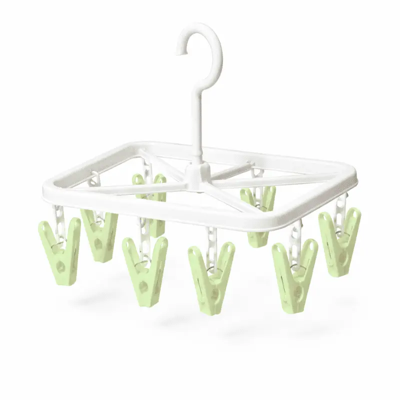 etendoir-a-chaussettes-avec-pinces-vert Étendoir à chaussettes suspendu avec pinces jaunes pour balcon au Maroc