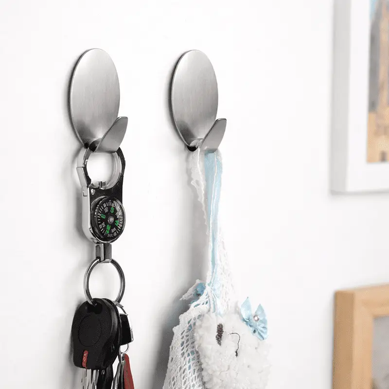 lot-de-6-crochets-adhesifs-en-inox-1 Lot de 6 crochets adhésifs muraux autocollants en acier inoxydable