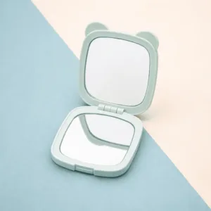 Miroir de poche kawaii pliable vert avec double miroir et boîtiers pastel autour pour sac à main au Maroc